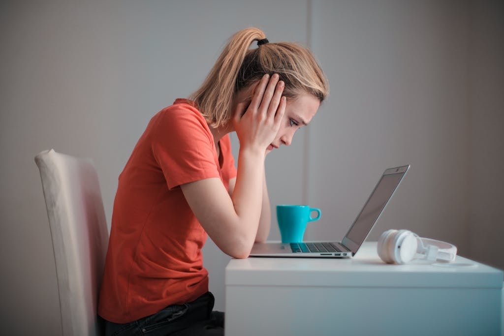 frustrated woman who did not like their tutor 